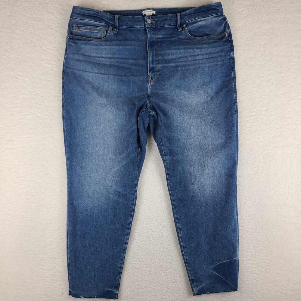 Good American Jeans Womens 28-32 Blue Skinny Jegging Ankle Medium Wash Denim‎
